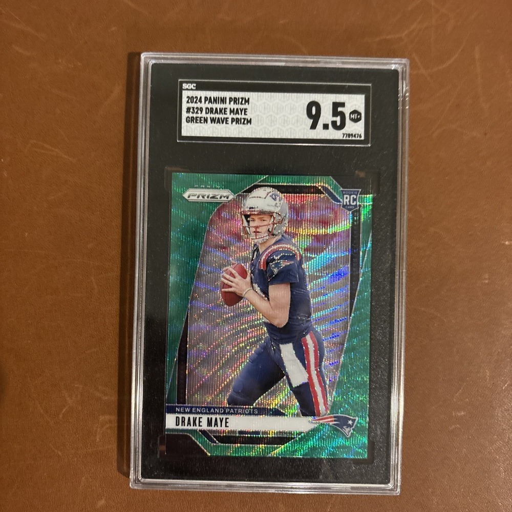 DRAKE MAYE 2024 Panini Prizm Green Wave Rookie #329 SGC 9.5 Patriots